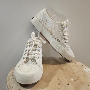 SUPERGA Vanilla Lace Sneaker Tennis Shoe 39 8